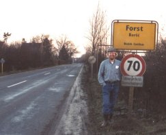 [ Allan standing by the Forst sign in 1989 ]