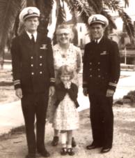 [ Mary with her sons and granddaughter Chrisine, Christmas 1943 ]